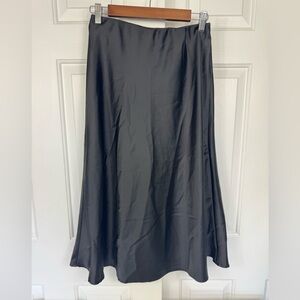 BTFBM Women’s Black Satin Maxi Skirt – Elastic Waist Size‎ Small